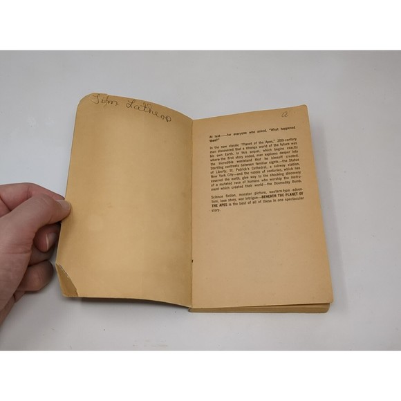 Beneath The Planet of the Apes Michael Avallone 1970 Bantam Paperback Book Club - Picture 7 of 13